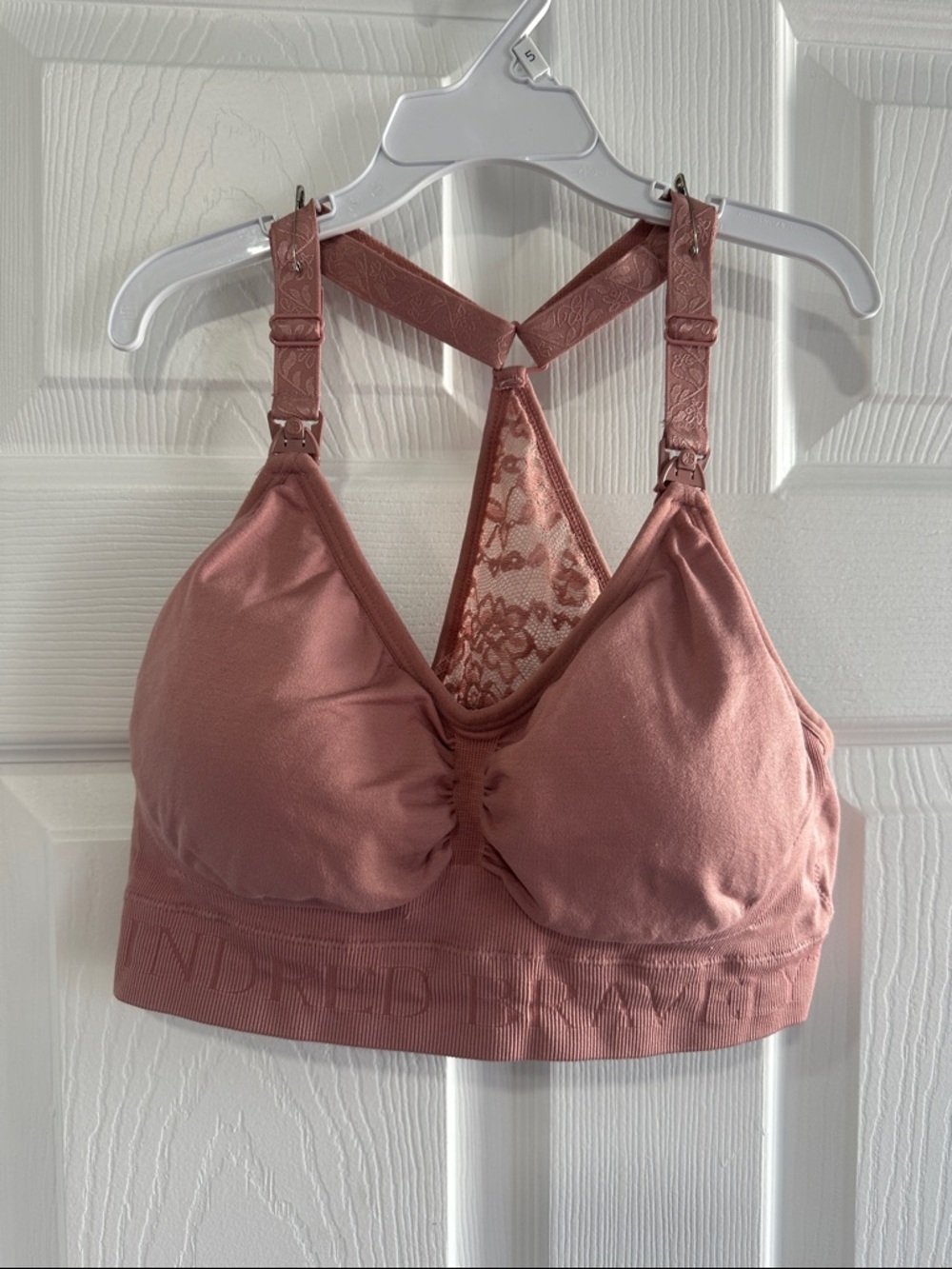 Kindred Bravely Lace Racerback Nursing Bralette in Dusty Rose